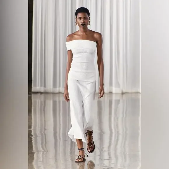 Zara ASYMMETRICAL SKIRT IN RIBBED FABRIC - Picture 5 of 15